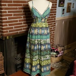 Green Floral Sun Dress